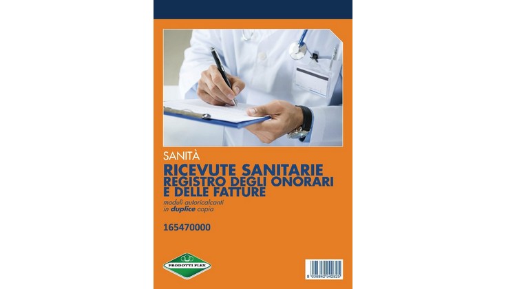 CARTOTECNICA : FLEX 165470000 BLOCCO RICEVUTA SANITARIA 23X15 2 COPIE NON  NUMERA